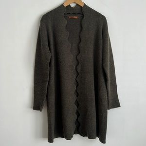 𝅺BELLDINI Long Open Front Cardigan Green